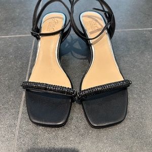 Badgley Mischka Rhinestone Sandal in Black